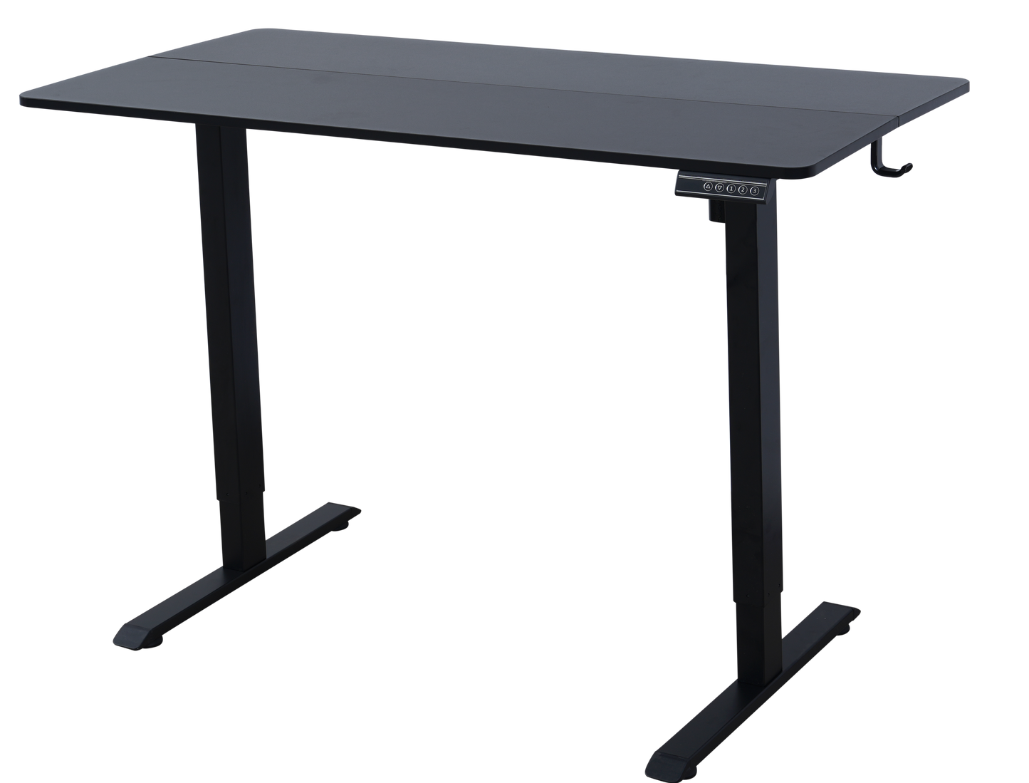 120 × 60 cm Electric Height Adjustable Standing Desk – Sit Stand Computer Table with Digital Control, Hooks & Large Worktop for Home Office, Black