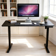 140 × 60 cm Avoltrix Electric Height Adjustable Standing Desk – Sit Stand Computer Table with Digital Control, Hooks & Large Worktop for Home Office, Black