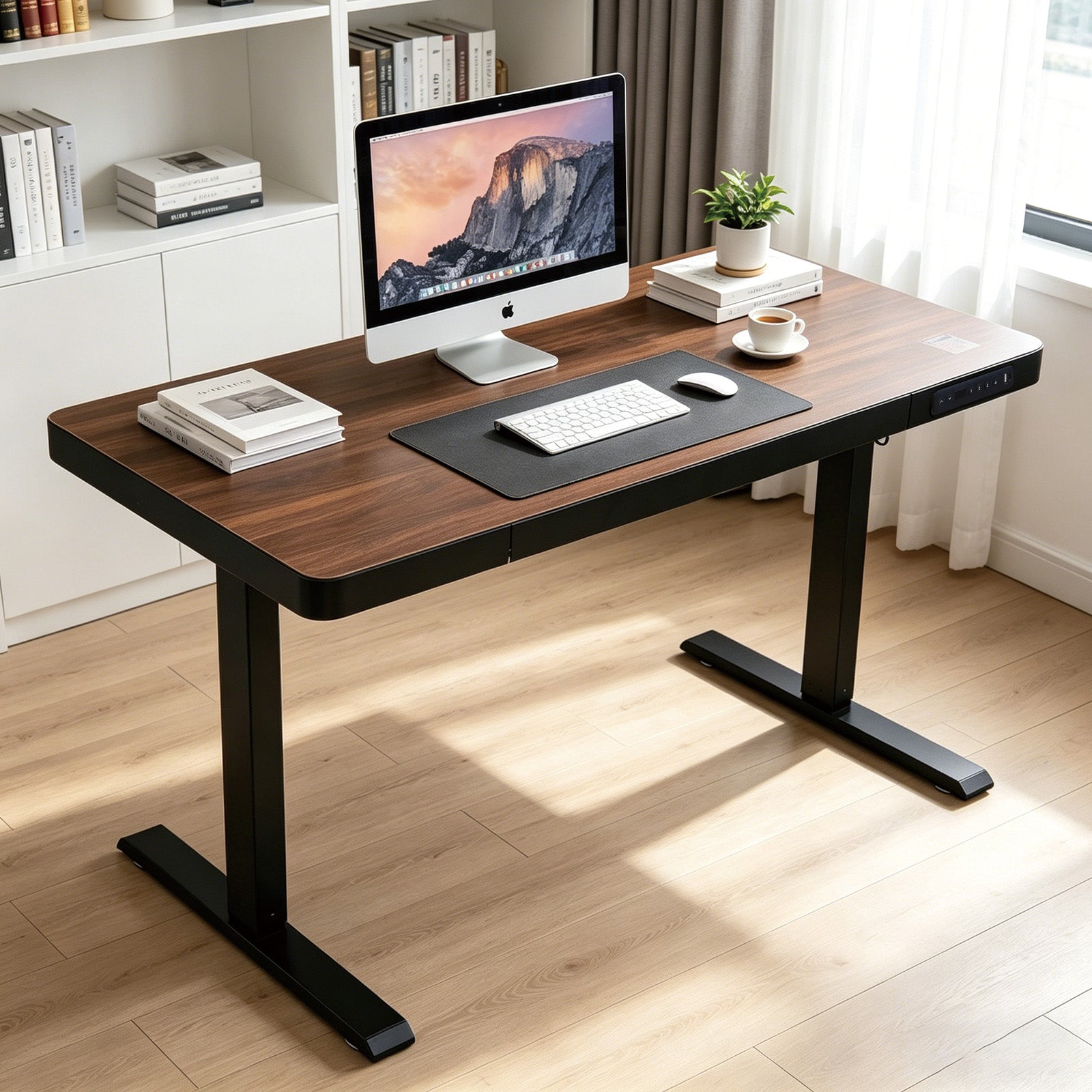 Upgrade Your Workspace with Avoltrix Electric Standing Desk | Adjustable Height, Drawer, USB & Power | 120×60 cm Rustic Brown