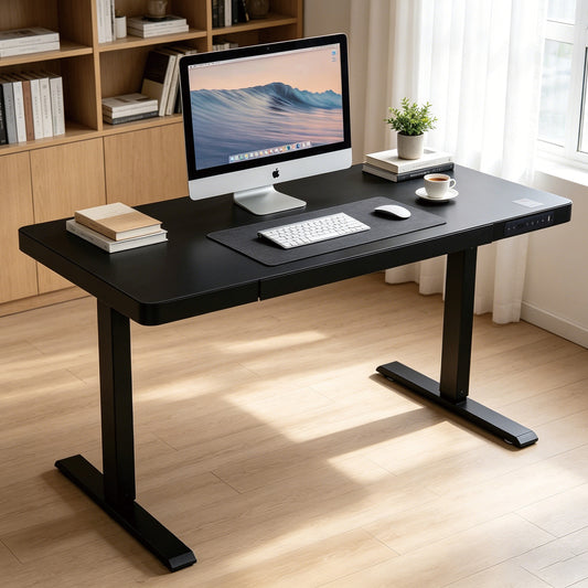 Upgrade Your Workspace with Avoltrix Electric Standing Desk | Adjustable Height, Drawer, USB & Power | 120×60 cm Black