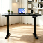 120 × 60 cm Electric Height Adjustable Standing Desk – Sit Stand Computer Table with Digital Control, Hooks & Large Worktop for Home Office, Black