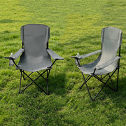 Avoltrix 2-Piece Heavy Duty Folding Camping Chair Set – Oxford Fabric & Iron Frame, 120kg Capacity Portable Outdoor Chairs for Camping, Beach & Fishing