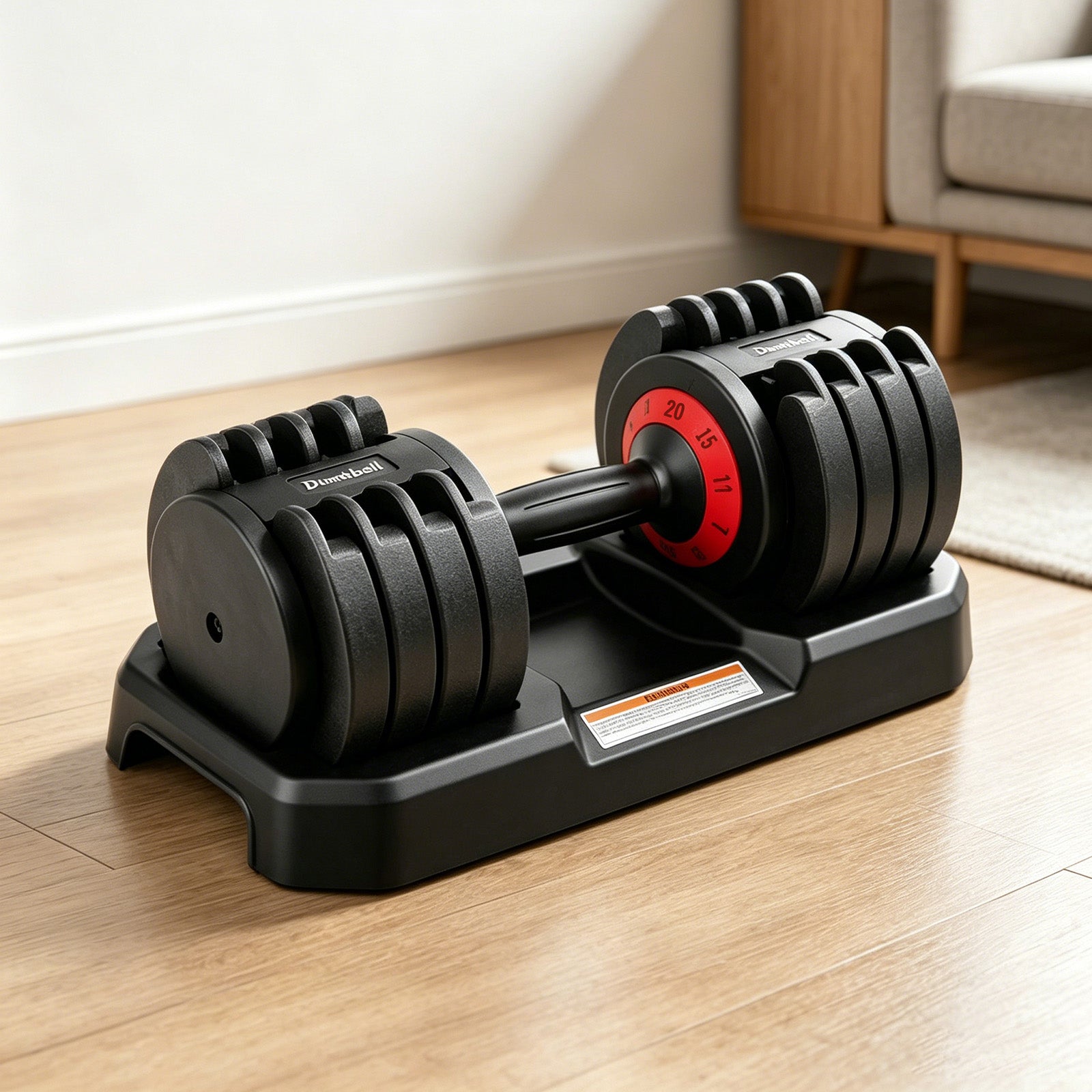 Avoltrix 11.5kg (25lb) Adjustable Dumbbell, 5-Level Quick Adjust Free Weight with Storage Base for Home Gym, Strength Training & Fitness