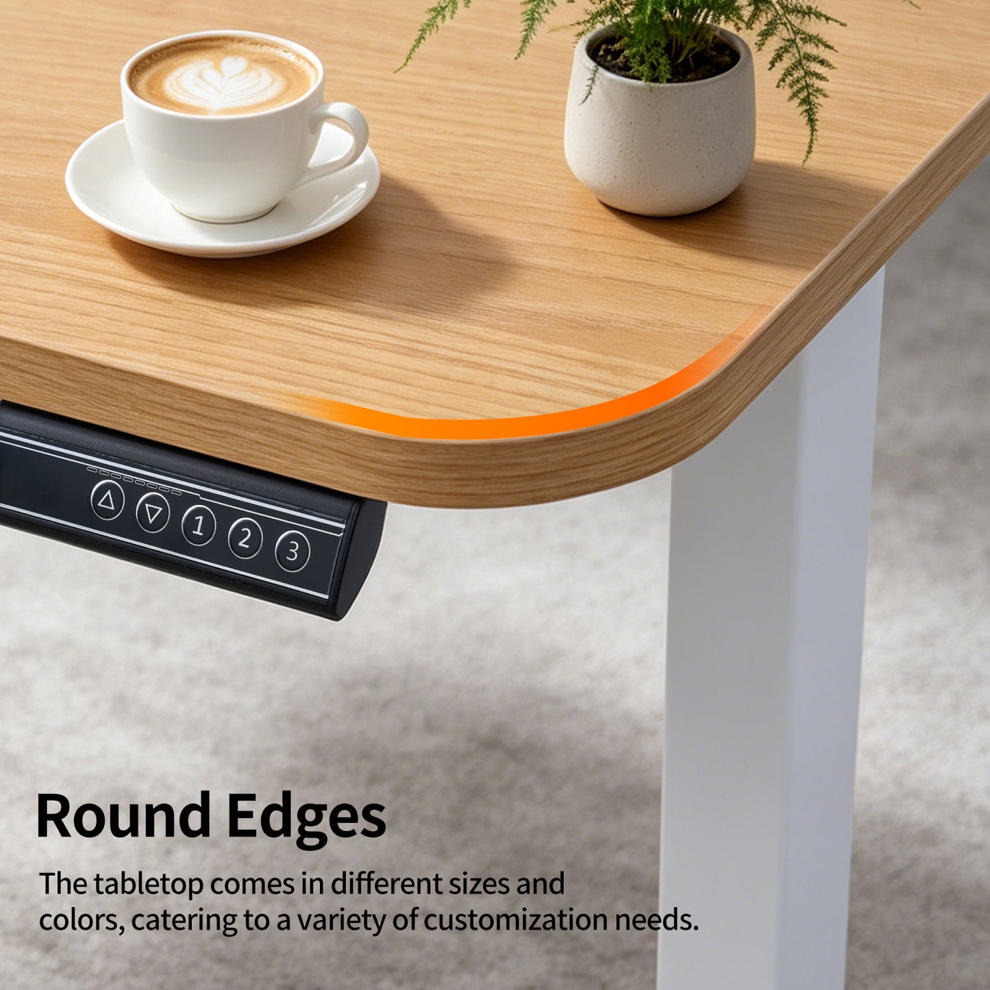 120 × 60 cm Electric Height Adjustable Standing Desk – Sit Stand Computer Table with Digital Control, Hooks & Large Worktop for Home Office, Natural Oak