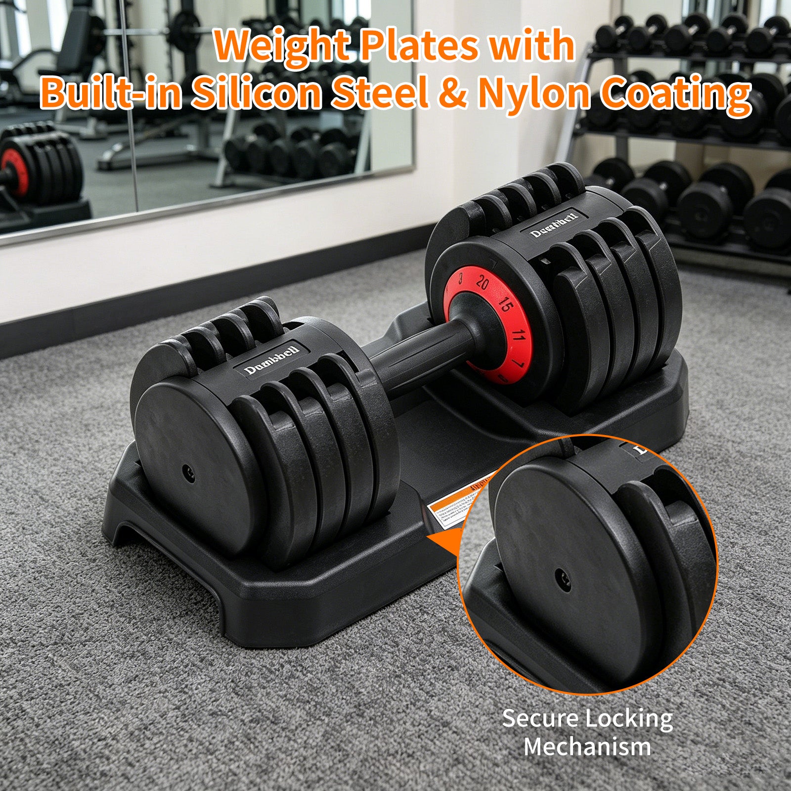 Avoltrix 11.5kg (25lb) Adjustable Dumbbell, 5-Level Quick Adjust Free Weight with Storage Base for Home Gym, Strength Training & Fitness