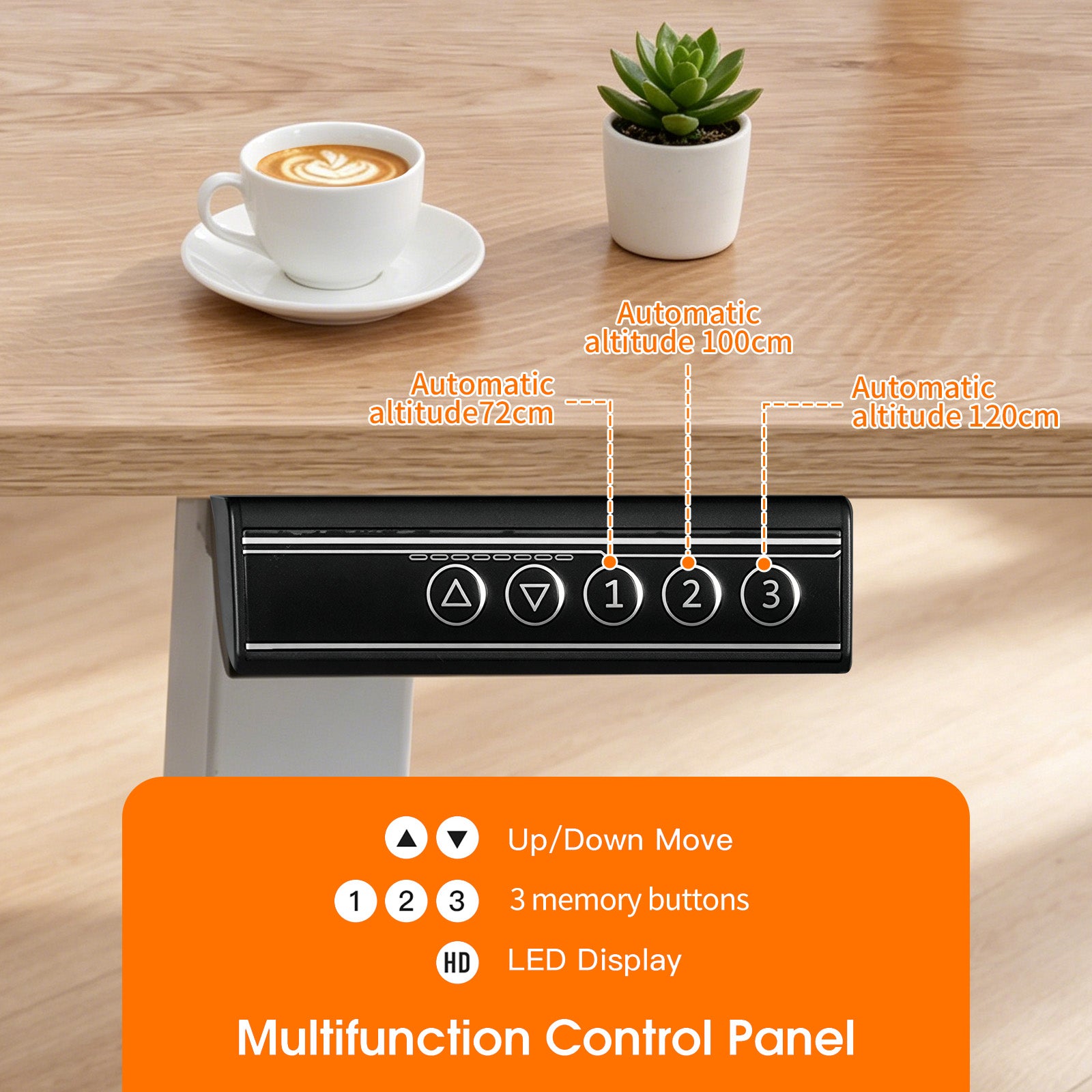 Avoltrix Electric Standing Desk 120×60cm, Height Adjustable Desk with Drawer & 3 Memory Settings