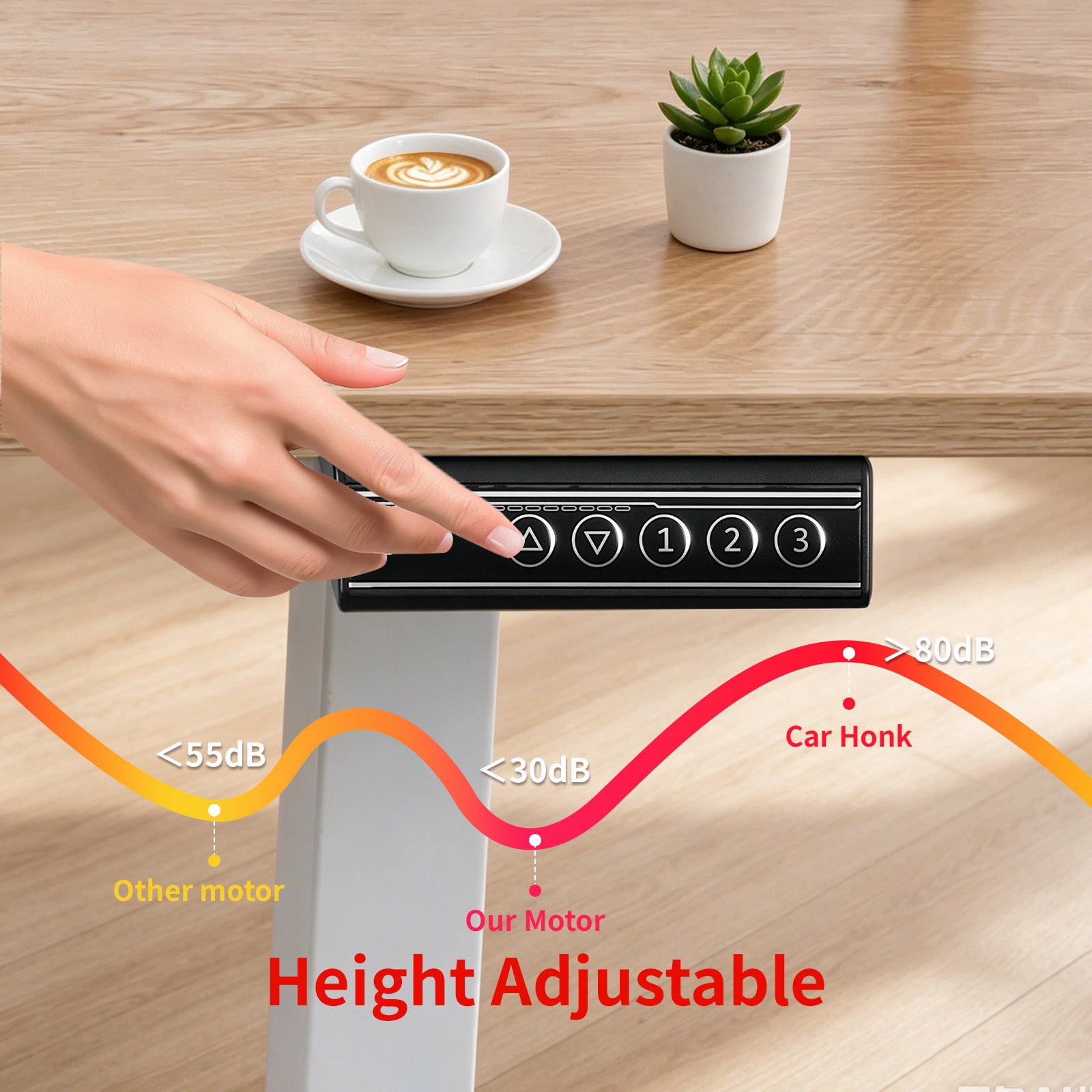 Avoltrix Electric Standing Desk 120×60cm, Height Adjustable Desk with Drawer & 3 Memory Settings