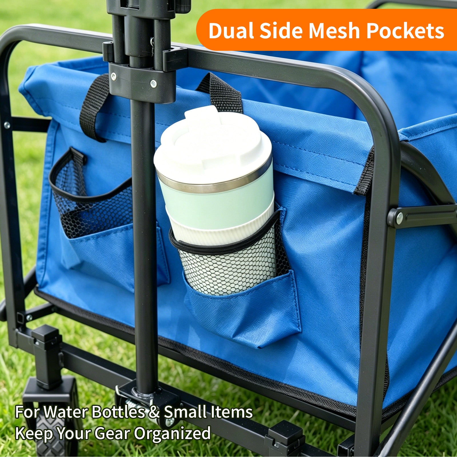 Avoltrix 130L Heavy Duty Folding Beach Trolley Cart – 120kg Load Capacity, Oxford Fabric & Iron Frame, All-Terrain Wheels, Portable Collapsible Wagon for Beach, Garden & Camping