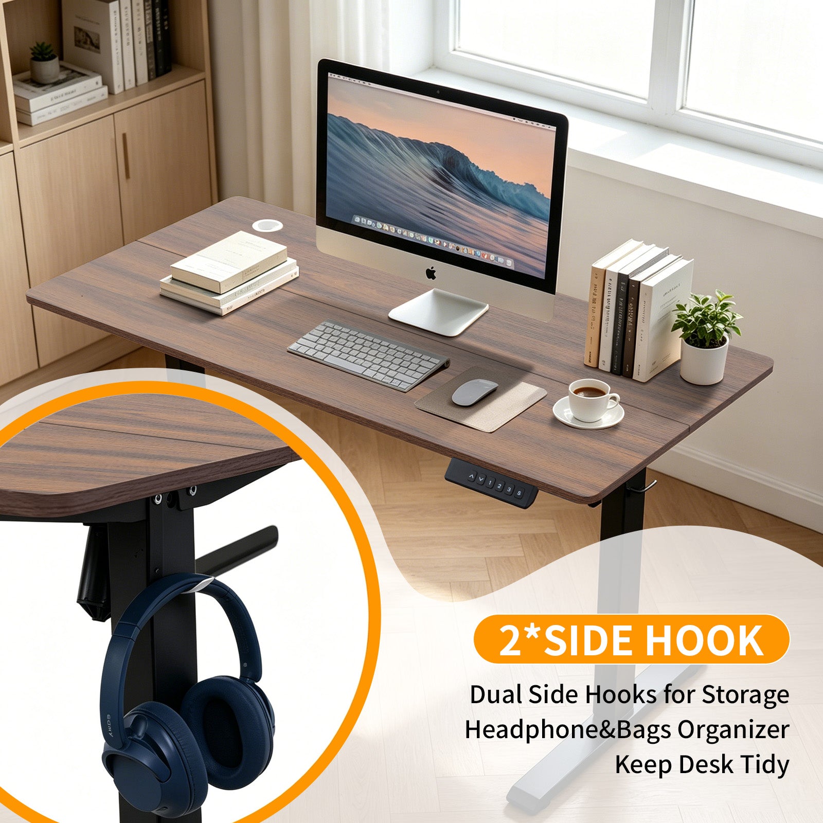Avoltrix Electric Standing Desk 120 × 60 cm, Height Adjustable Sit-Stand Desk with 3 Memory Presets, 70 kg Heavy-Duty Ergonomic Computer Desk for Home Office
