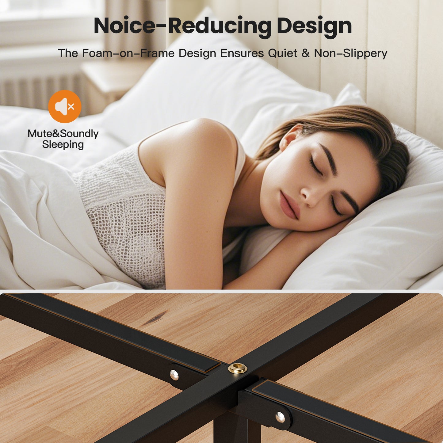 ApexSpace Double Bed Frame – Velvet Upholstered with Soft Padded Headboard, Quiet Sturdy Metal Platform, No Box Spring Required, Beige (200 × 140 cm)