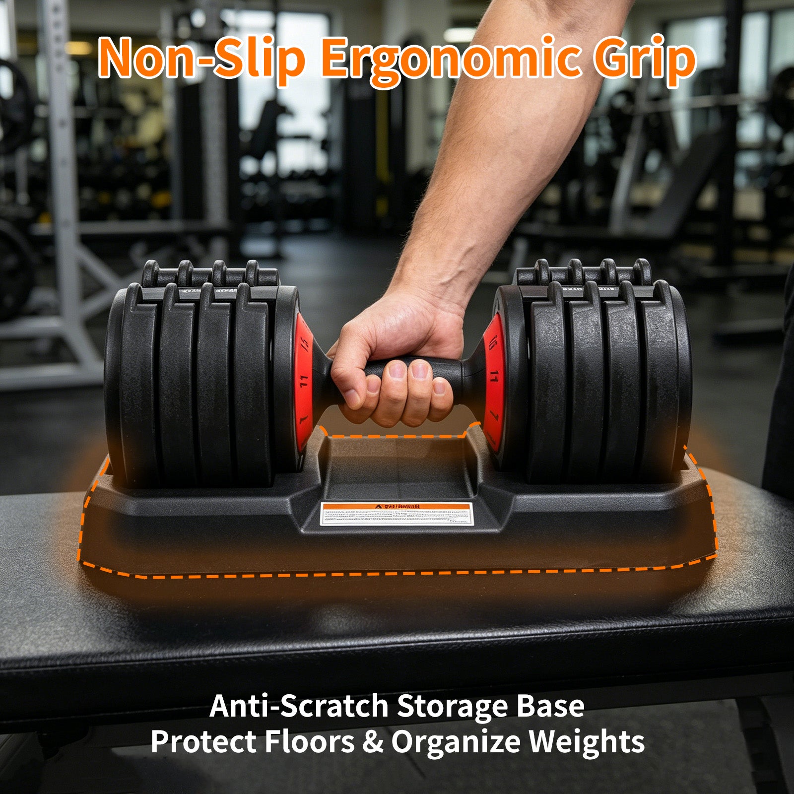 Avoltrix 11.5kg (25lb) Adjustable Dumbbell, 5-Level Quick Adjust Free Weight with Storage Base for Home Gym, Strength Training & Fitness