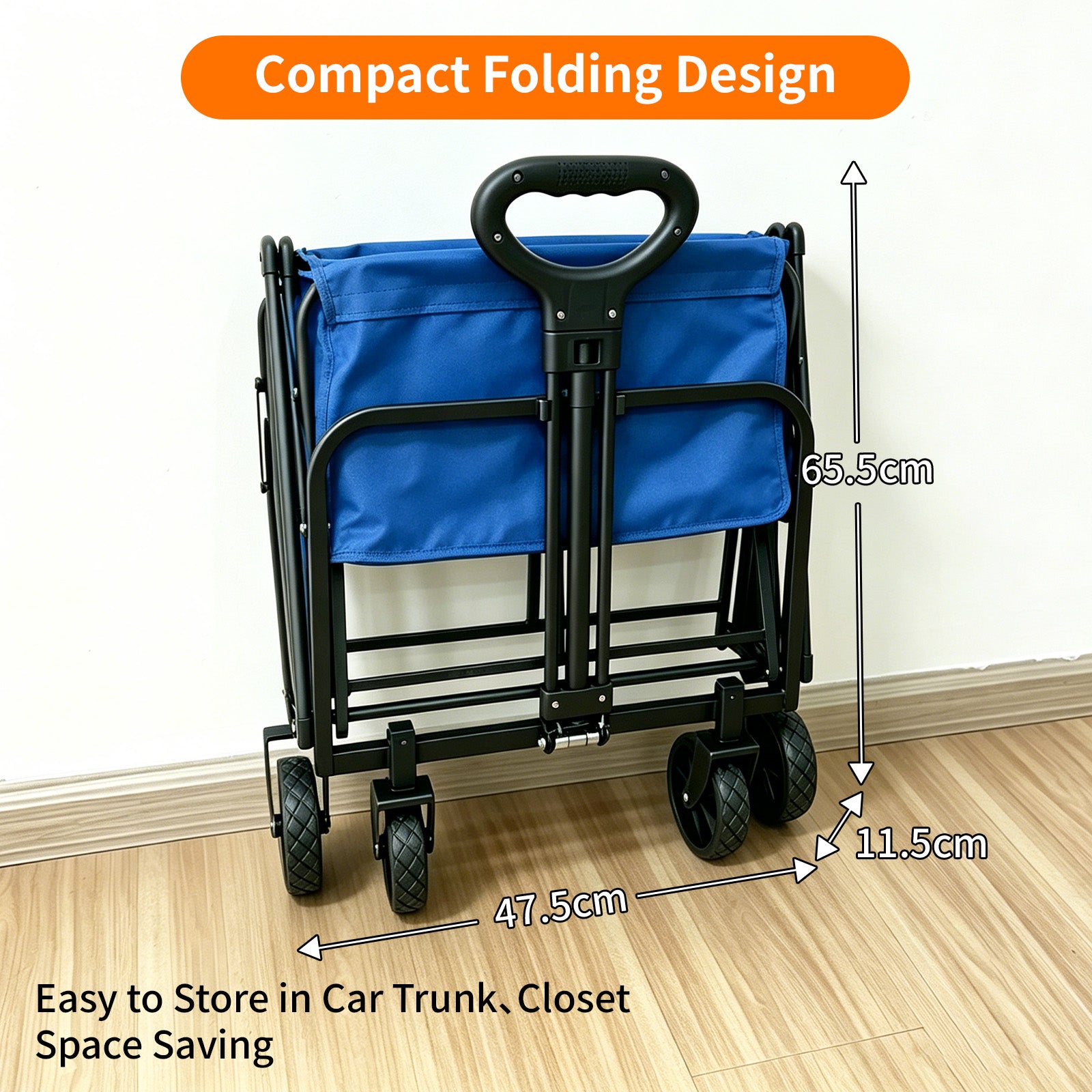 Avoltrix 130L Heavy Duty Folding Beach Trolley Cart – 120kg Load Capacity, Oxford Fabric & Iron Frame, All-Terrain Wheels, Portable Collapsible Wagon for Beach, Garden & Camping