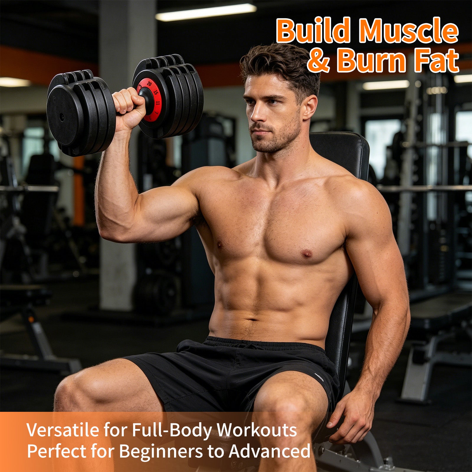Avoltrix 11.5kg (25lb) Adjustable Dumbbell, 5-Level Quick Adjust Free Weight with Storage Base for Home Gym, Strength Training & Fitness