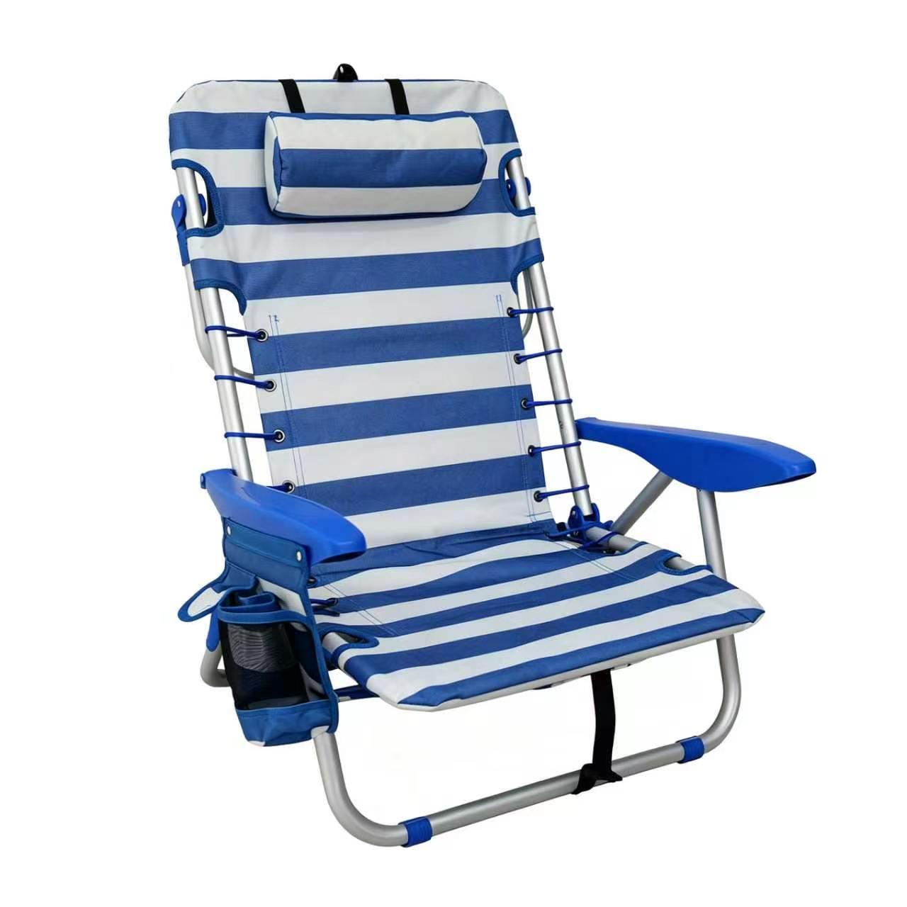 Avoltrix 4-Position Adjustable Folding Beach Chair with Cooler Bag & Shoulder Straps – Lightweight Portable Outdoor Recliner