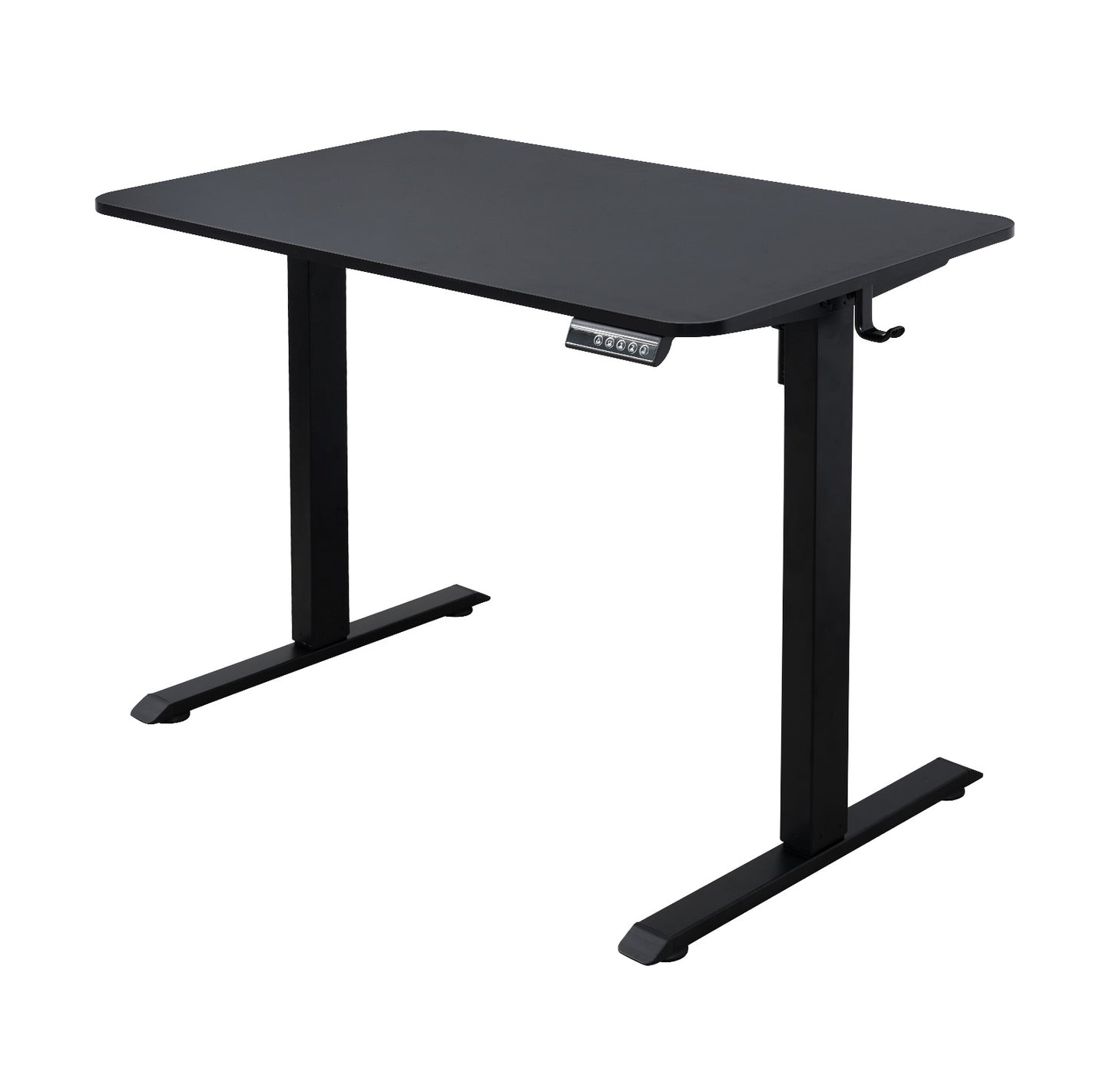 100CM Electric Standing Desk – Black  Height Adjustable Sit Stand Desk with Hooks, Digital Control Panel & Sturdy Metal Frame for Home Office or Study