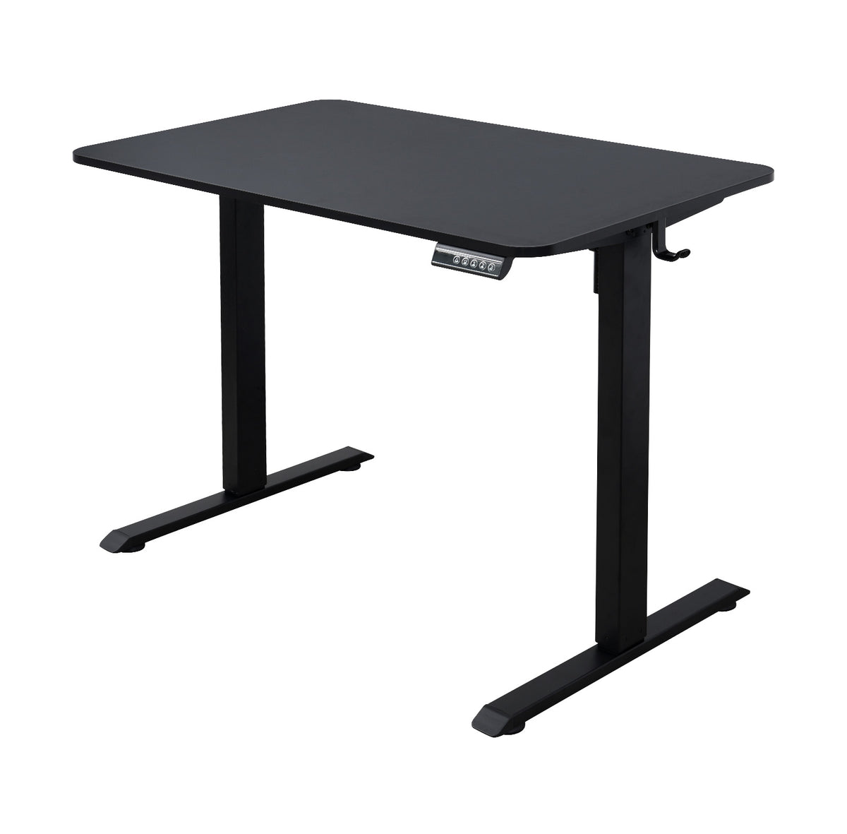 100CM Electric Standing Desk – Black  Height Adjustable Sit Stand Desk with Hooks, Digital Control Panel & Sturdy Metal Frame for Home Office or Study